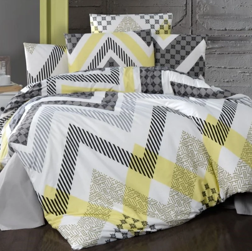 Povlečení francouzské bavlna 220x200,70x90 Zigzag Grey