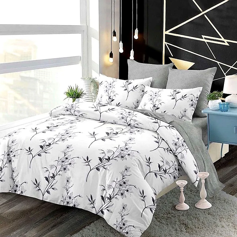 7 dílná sada povlečení na 2 postele + prostěradlo ZDARMA White Orchid