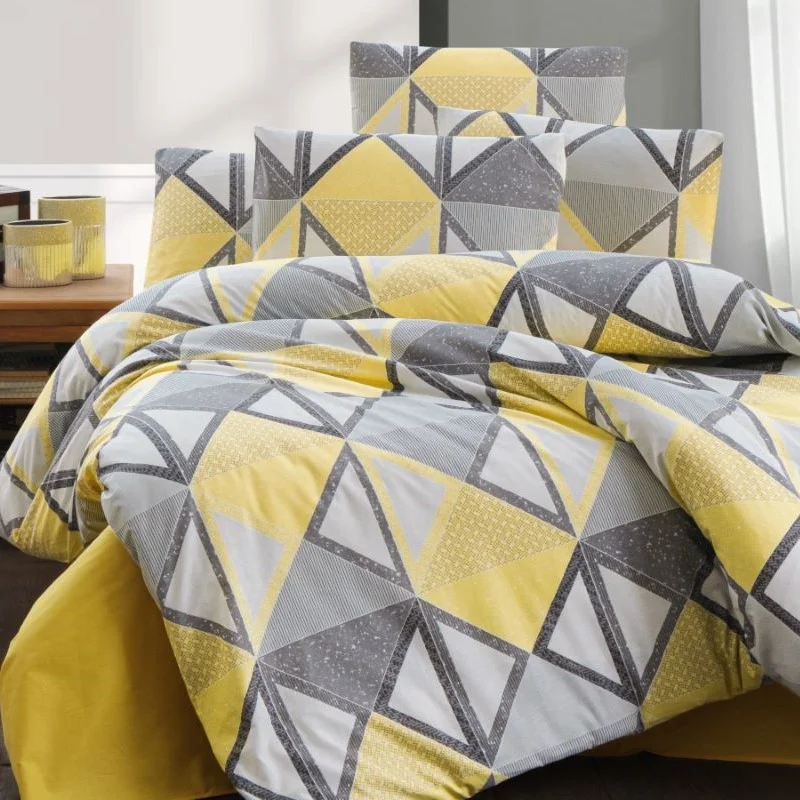 Prodloužené povlečení bavlna 140x220, 70x90cm Mystery Yellow