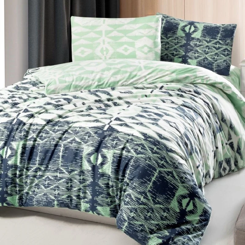 Prodloužené povlečení krep 140x220, 70x90cm Nemo Green