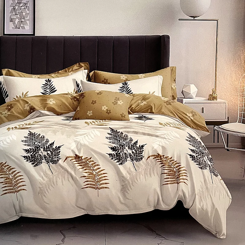 7 dílná sada povlečení na 2 postele + prostěradlo ZDARMA Golden Bracken