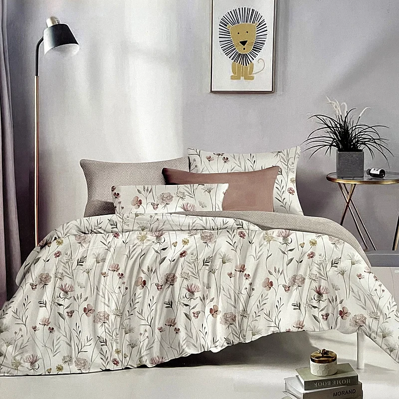 7 dílná sada povlečení na 2 postele - prostěradlo ZDARMA Grey Meadow