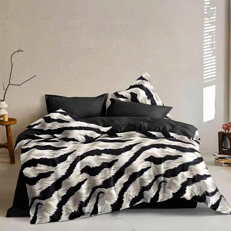 4 dílná sada povlečení na 2 postele Zebra