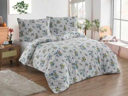 Flanelové povlečení 140x200, 70x90 Olivie blue