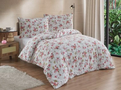 Prodloužené flanelové povlečení 140x220, 70x90 Rosario red